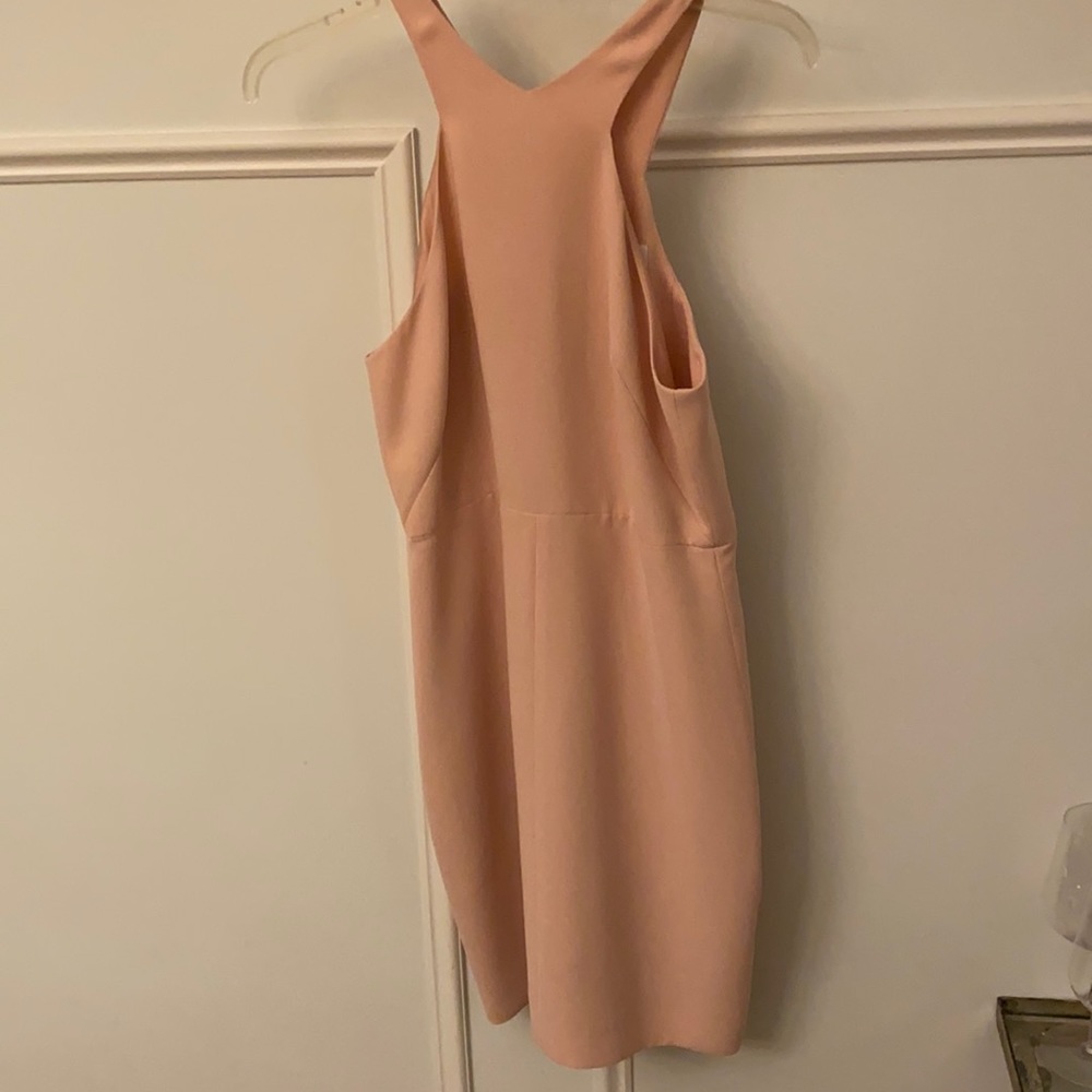pink halter neck dress